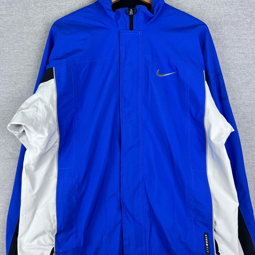 Vintage Nike 1996 NYC Marathon Storm-Fit Jacket Blue White Mens Large Full Zip